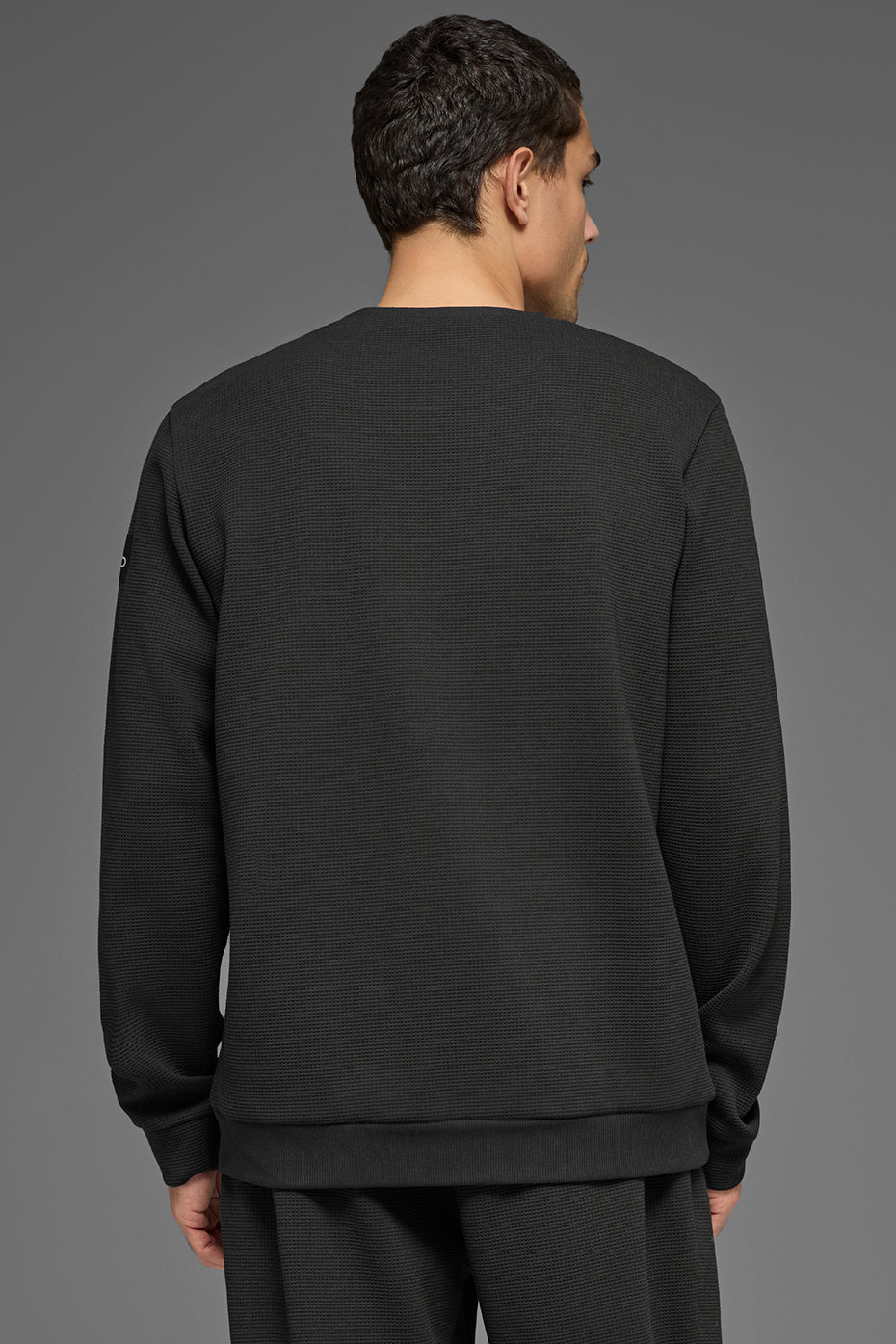 Waffle Lounge Long Sleeve Crew - Black image 5