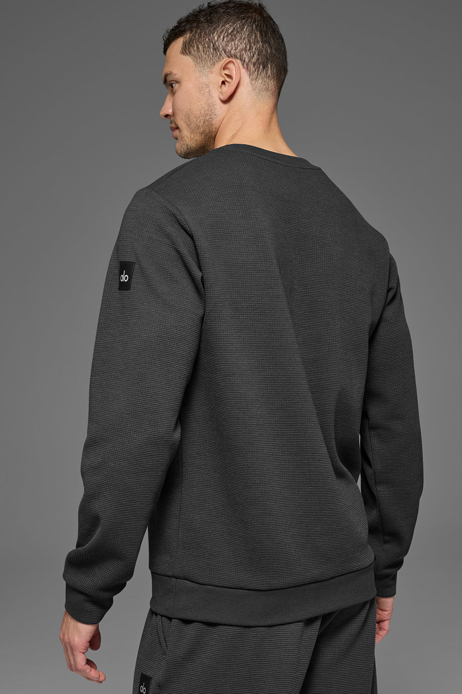 Waffle Lounge Long Sleeve Crew - Anthracite image 2