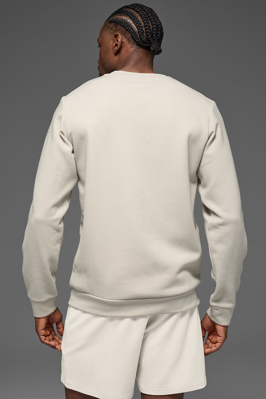Waffle Lounge Long Sleeve Crew - Bone image 3