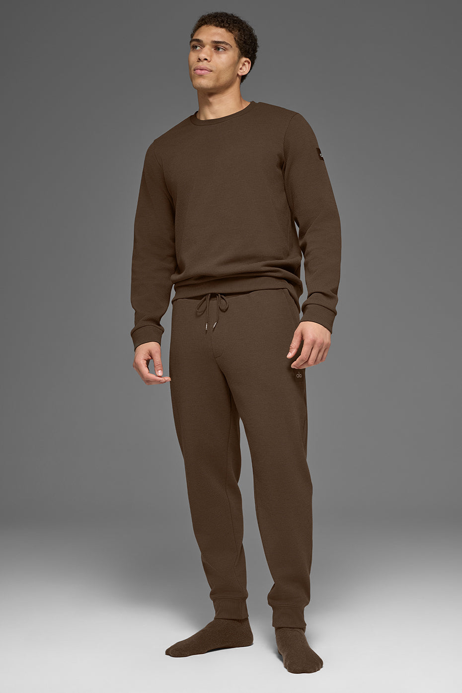Waffle Lounge Long Sleeve Crew - Espresso image 6