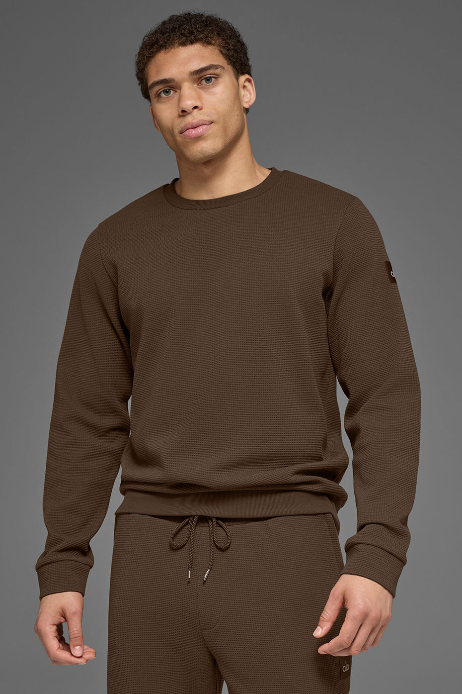 Waffle Lounge Long Sleeve Crew - Espresso image 3