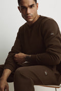 Waffle Lounge Long Sleeve Crew - Espresso image 1