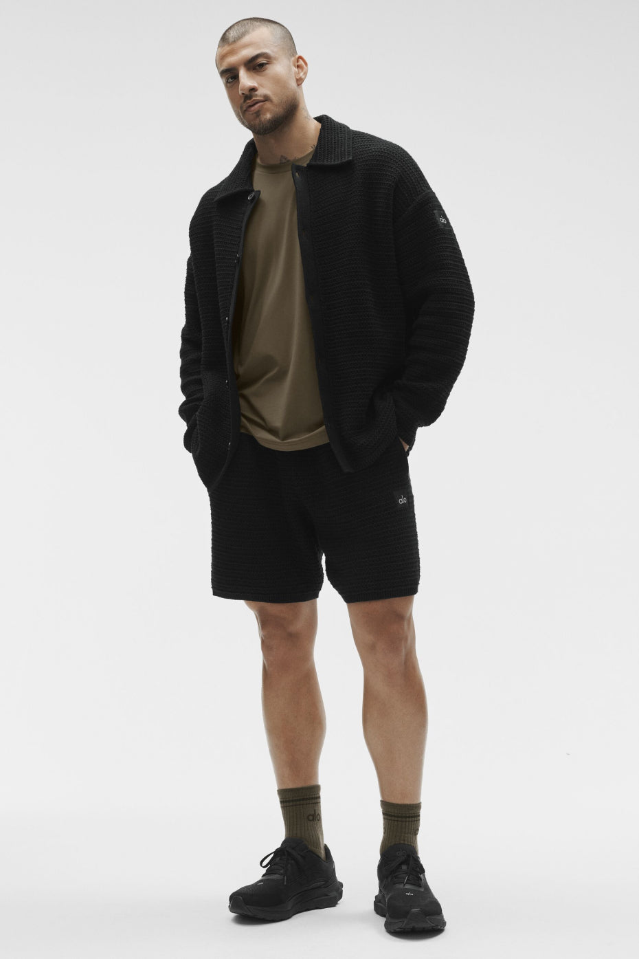 Shift Knit Button Up Long Sleeve - Black image 5