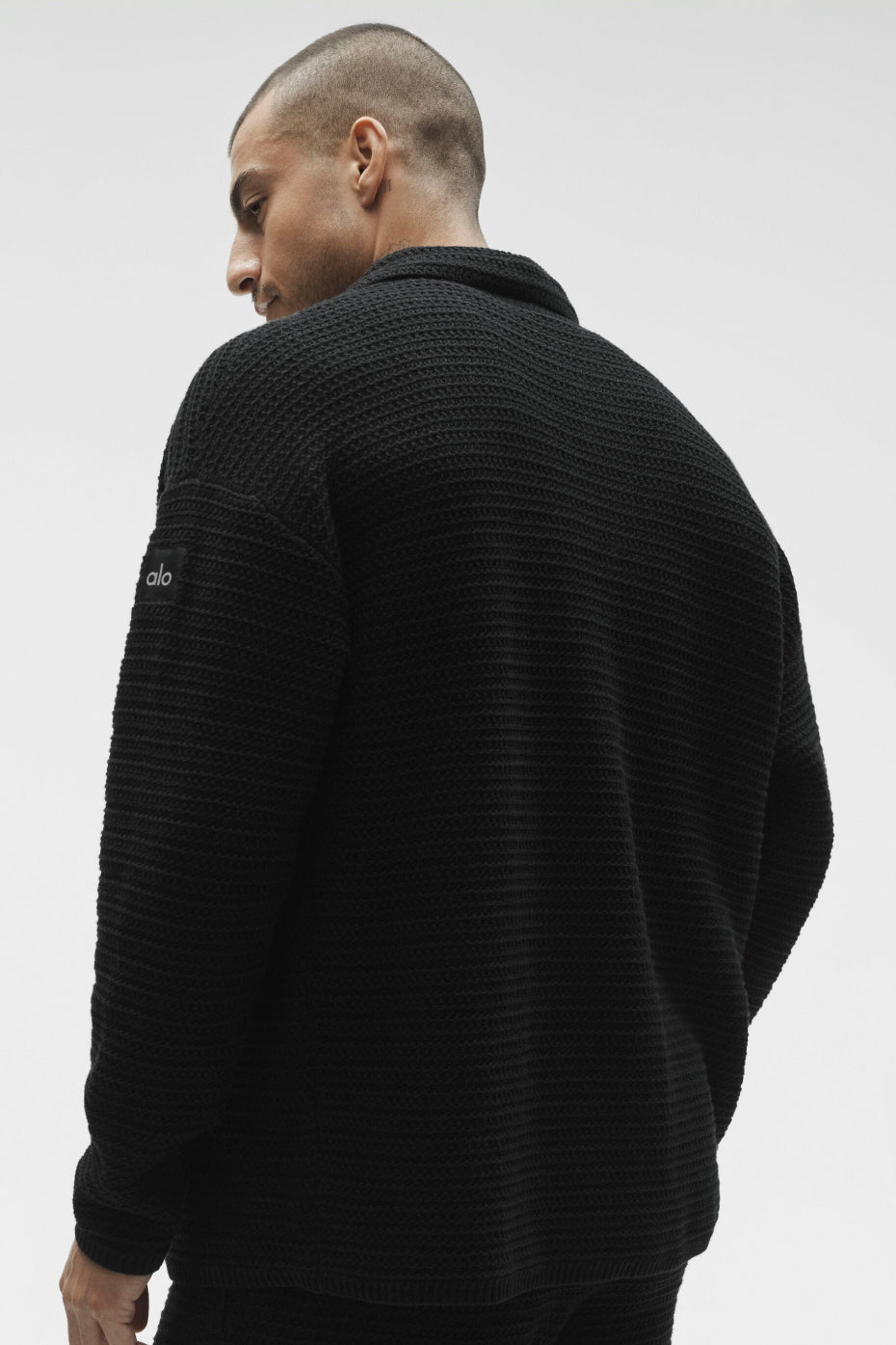 Shift Knit Button Up Long Sleeve - Black image 4