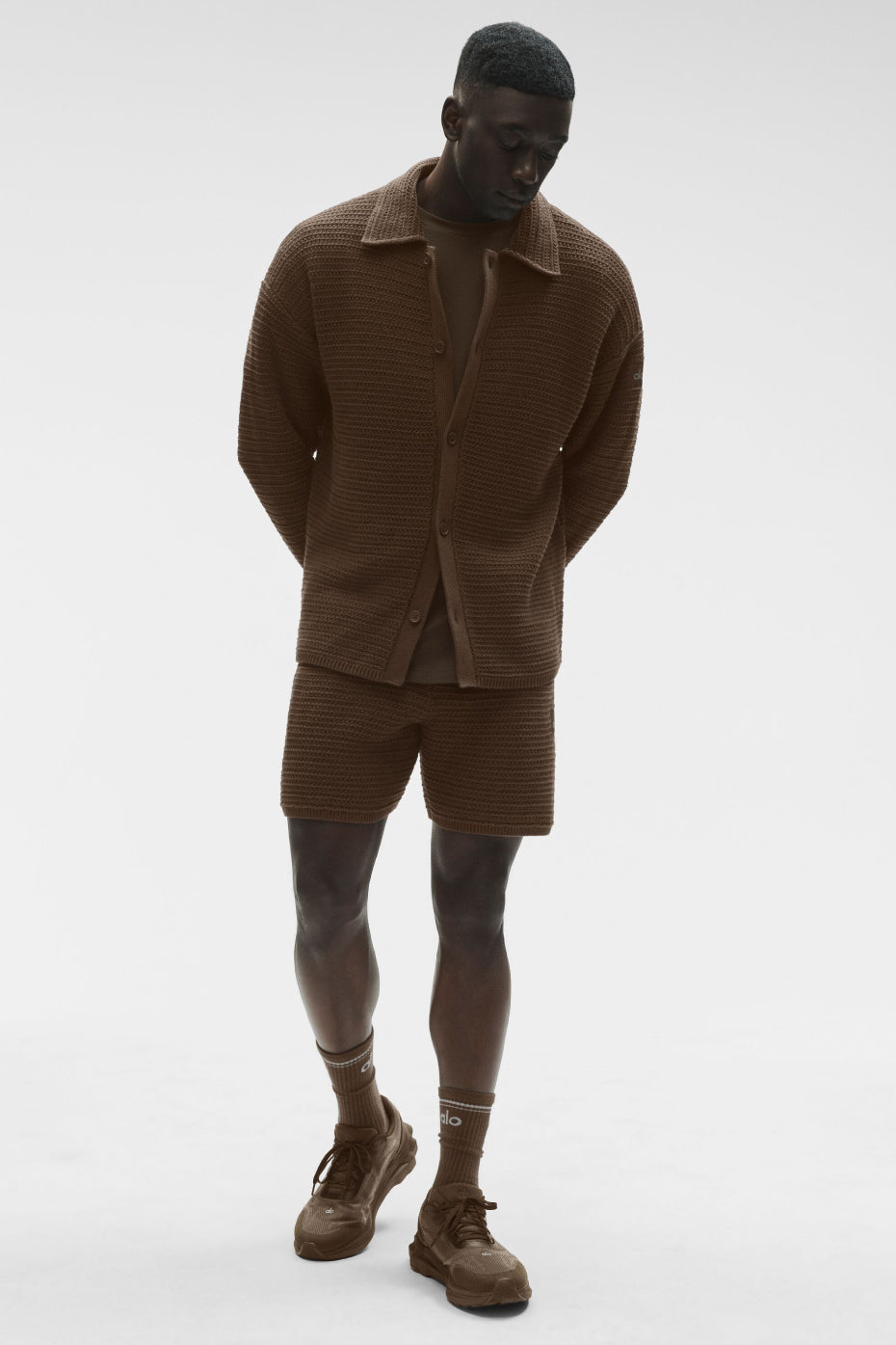 Shift Knit Button Up Long Sleeve - Espresso image 6