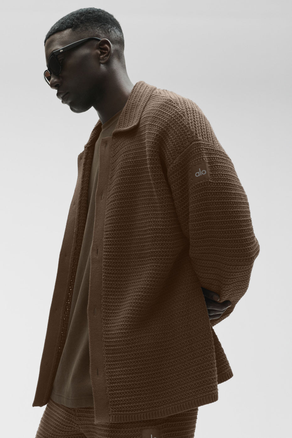 Shift Knit Button Up Long Sleeve - Espresso image 5