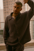 Shift Knit Button Up Long Sleeve - Espresso image 1