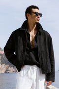 Linen Days Full Zip Jacket - Black image 1