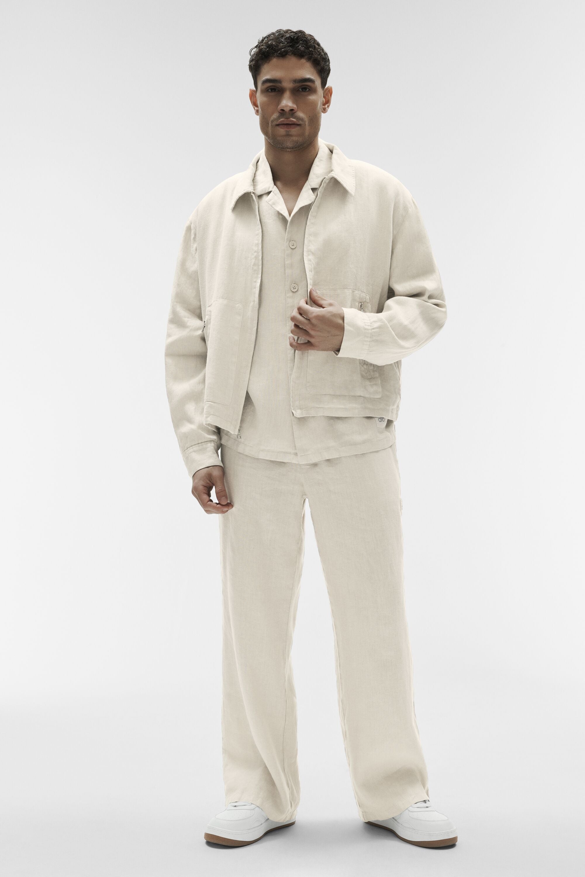 Linen Days Full Zip Jacket - Bone image 4