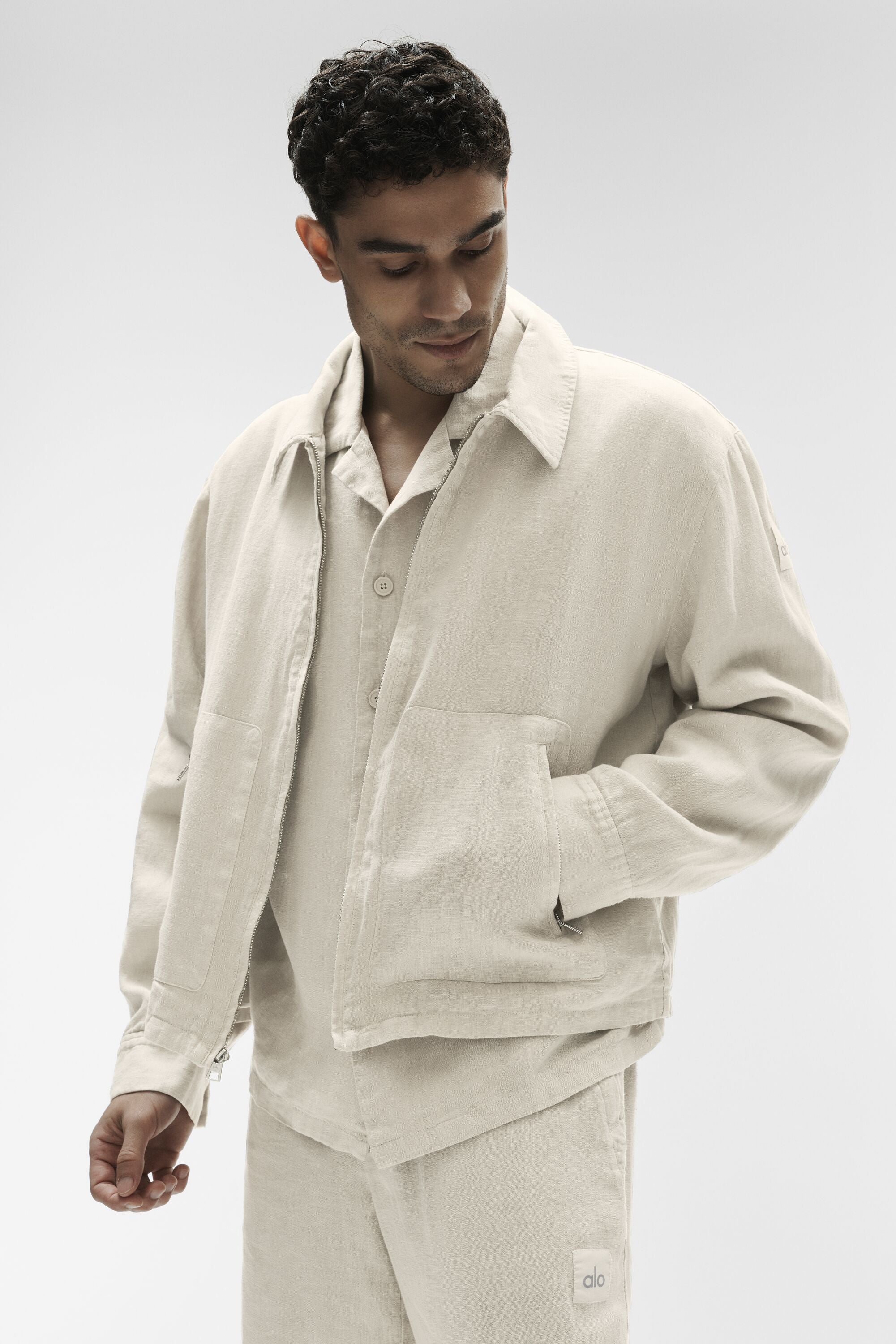 Linen Days Full Zip Jacket - Bone image 1