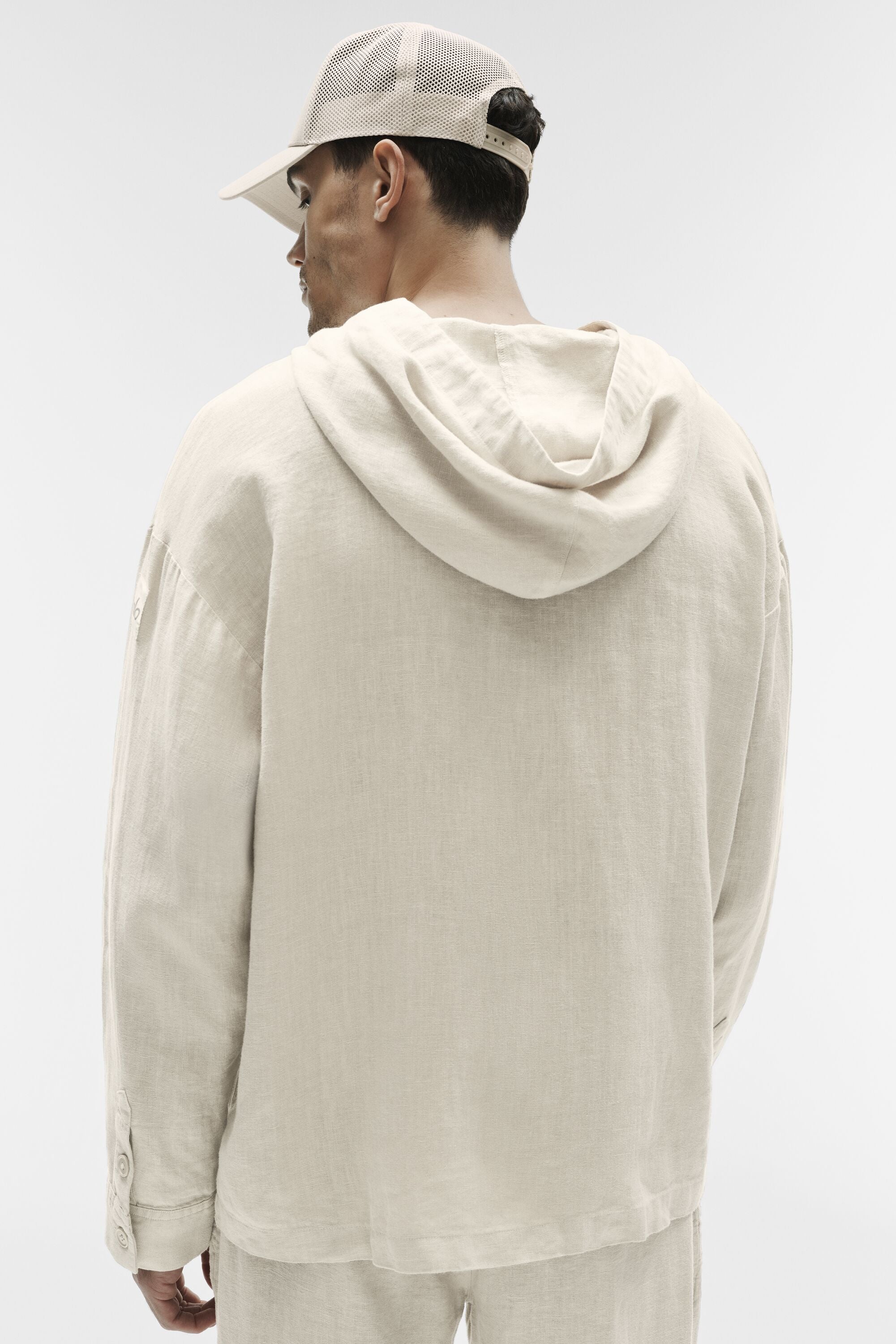 Linen Days Button Up Hoodie - Bone image 4