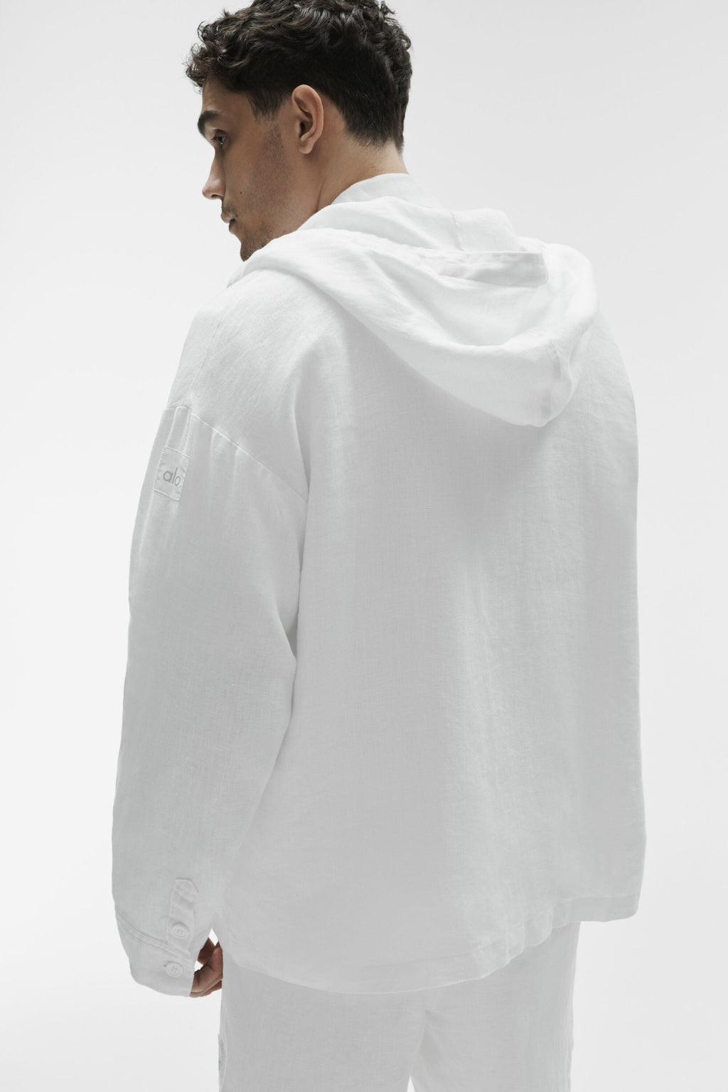 Linen Days Button Up Hoodie - White image 4