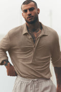 Linen Jersey Coastal Long Sleeve Pullover - Gravel image 1
