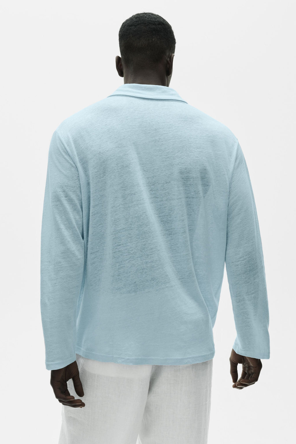 Linen Jersey Coastal Long Sleeve Pullover - Seaside Blue image 4
