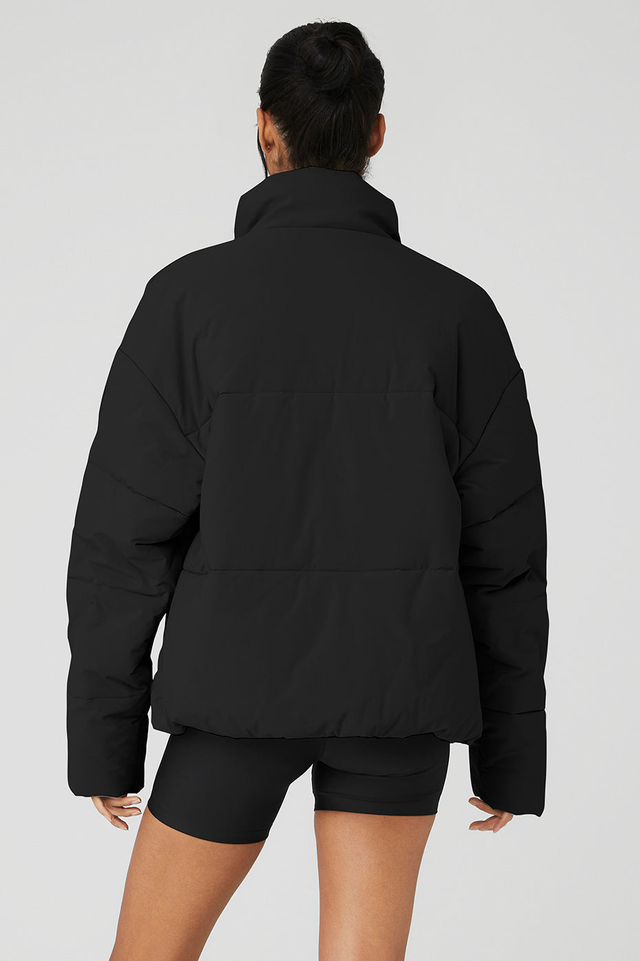 Stretch Woven Street Puffer - Black image 2