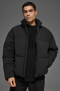 Stretch Woven Street Puffer - Black image 1