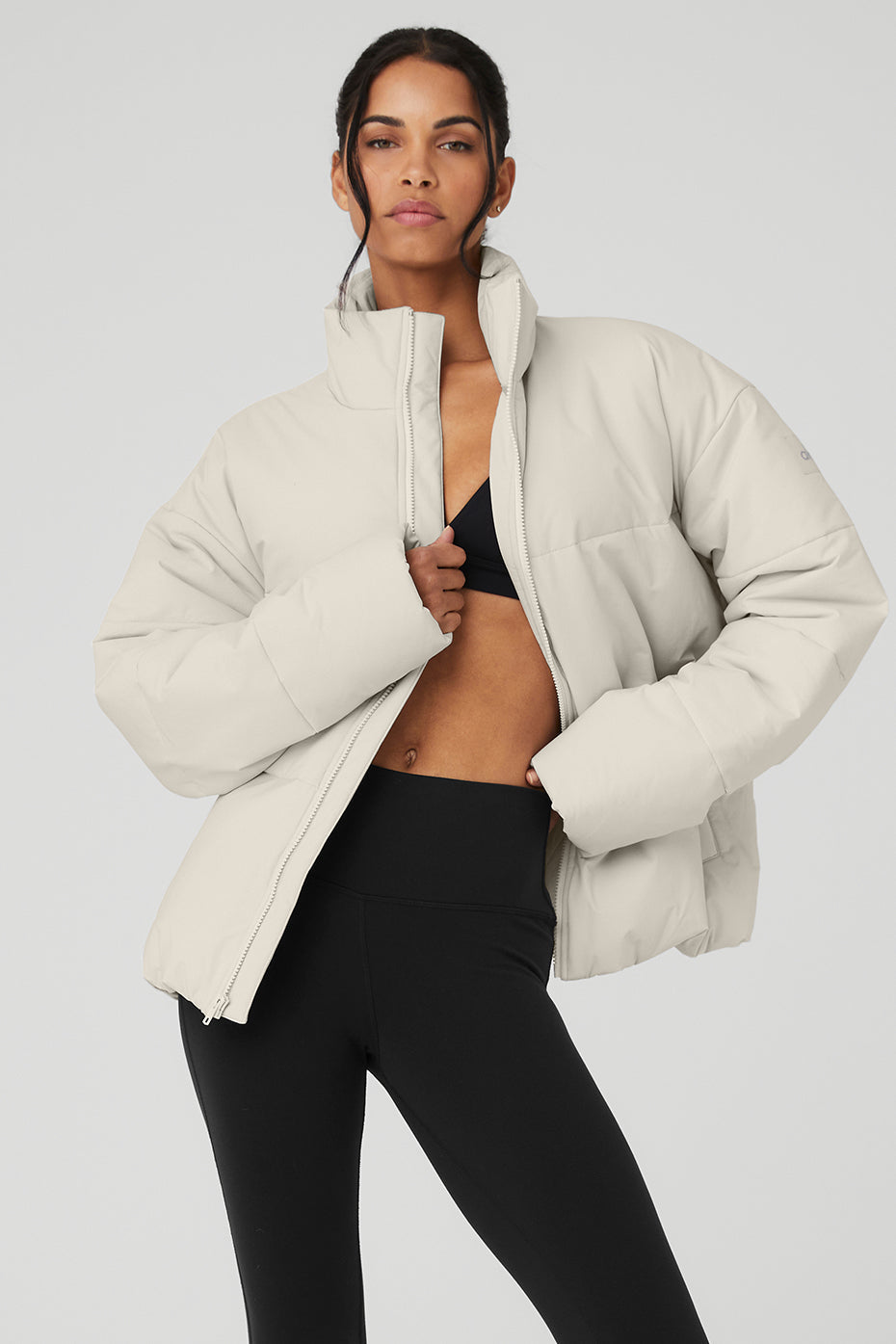 Stretch Woven Street Puffer - Bone image 1