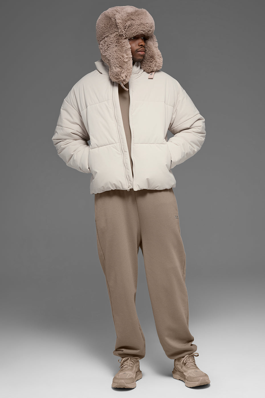 Stretch Woven Street Puffer - Bone image 4