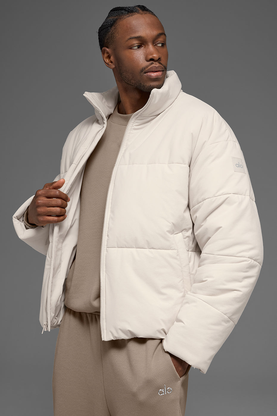 Stretch Woven Street Puffer - Bone image 1