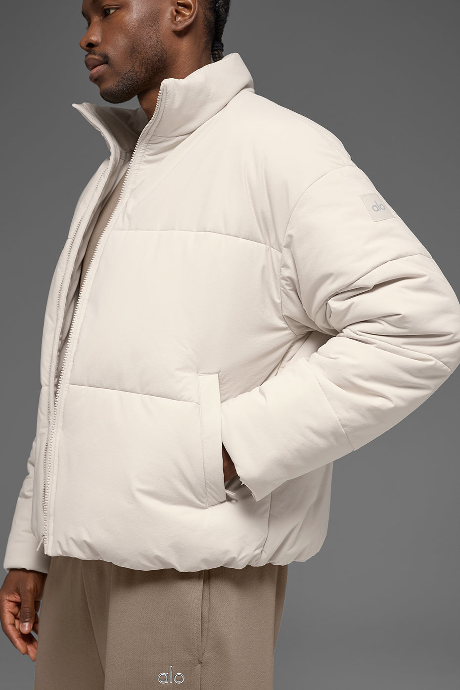 Stretch Woven Street Puffer - Bone image 3