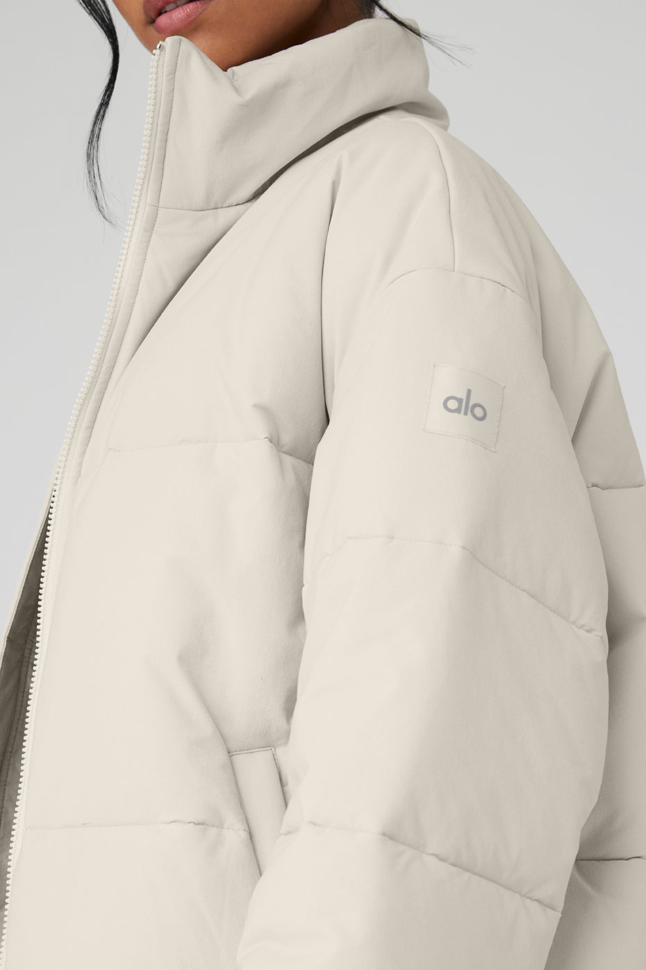 Stretch Woven Street Puffer - Bone image 4