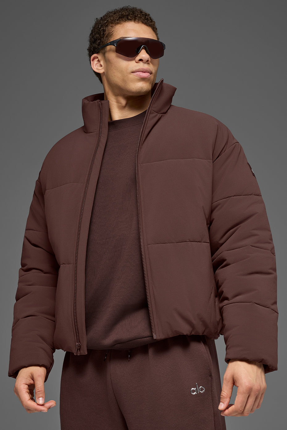 Stretch Woven Street Puffer - Brownstone image 1