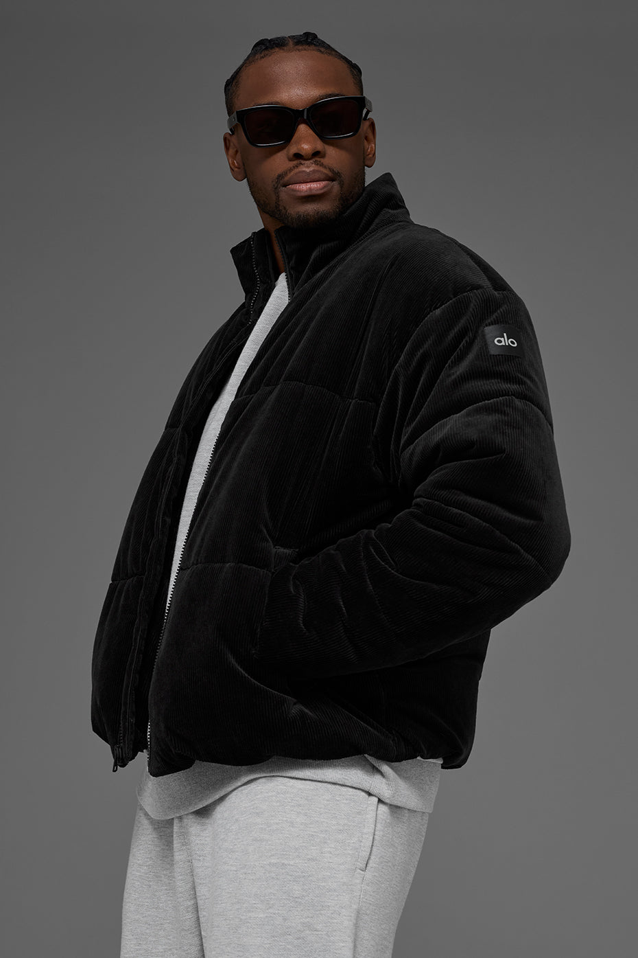 Corduroy Stage Puffer - Black image 1