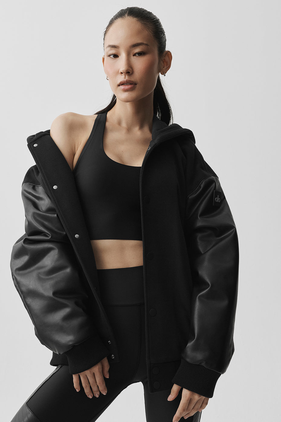 Select Hooded Bomber Jacket - Black image 3