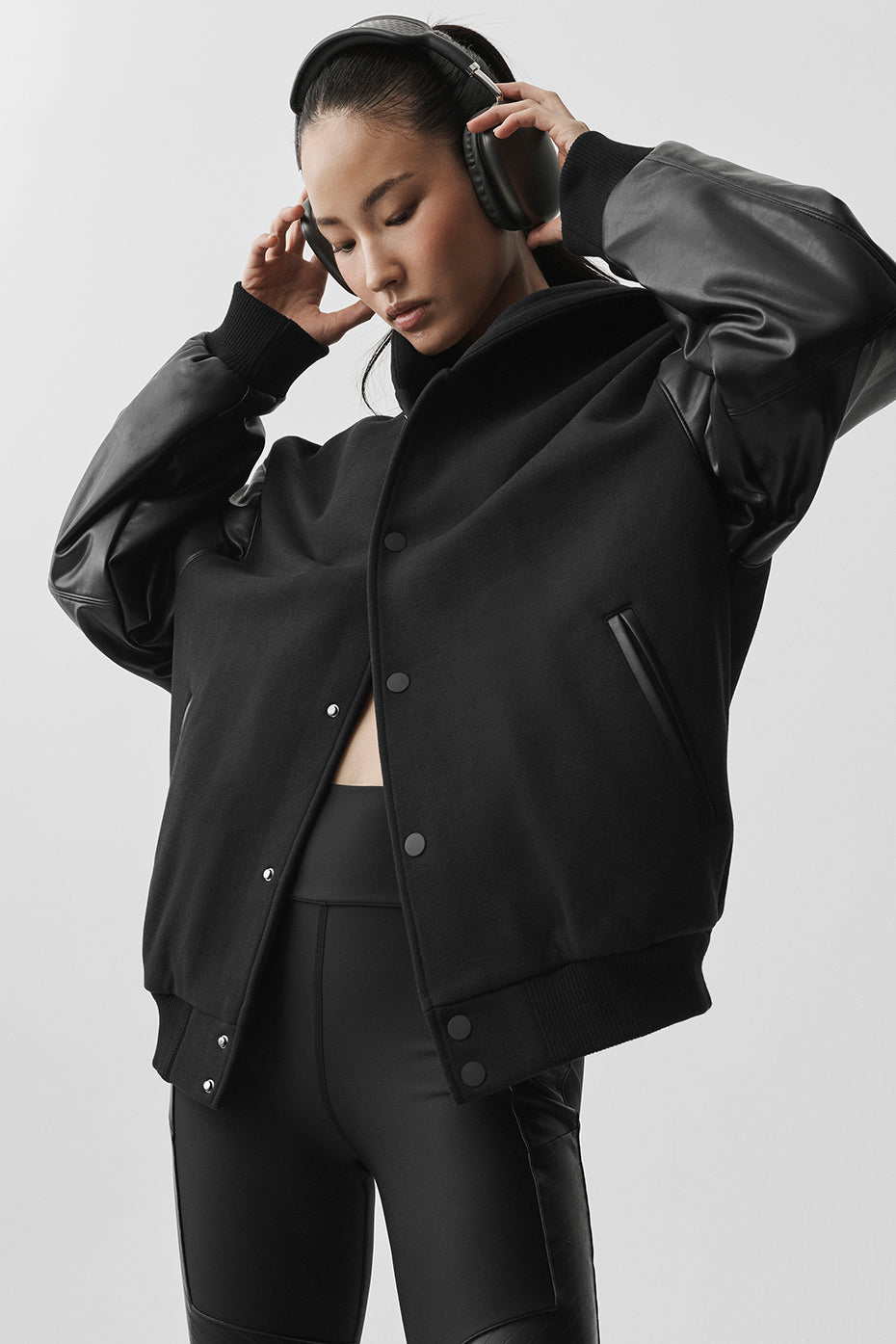 Select Hooded Bomber Jacket - Black image 1