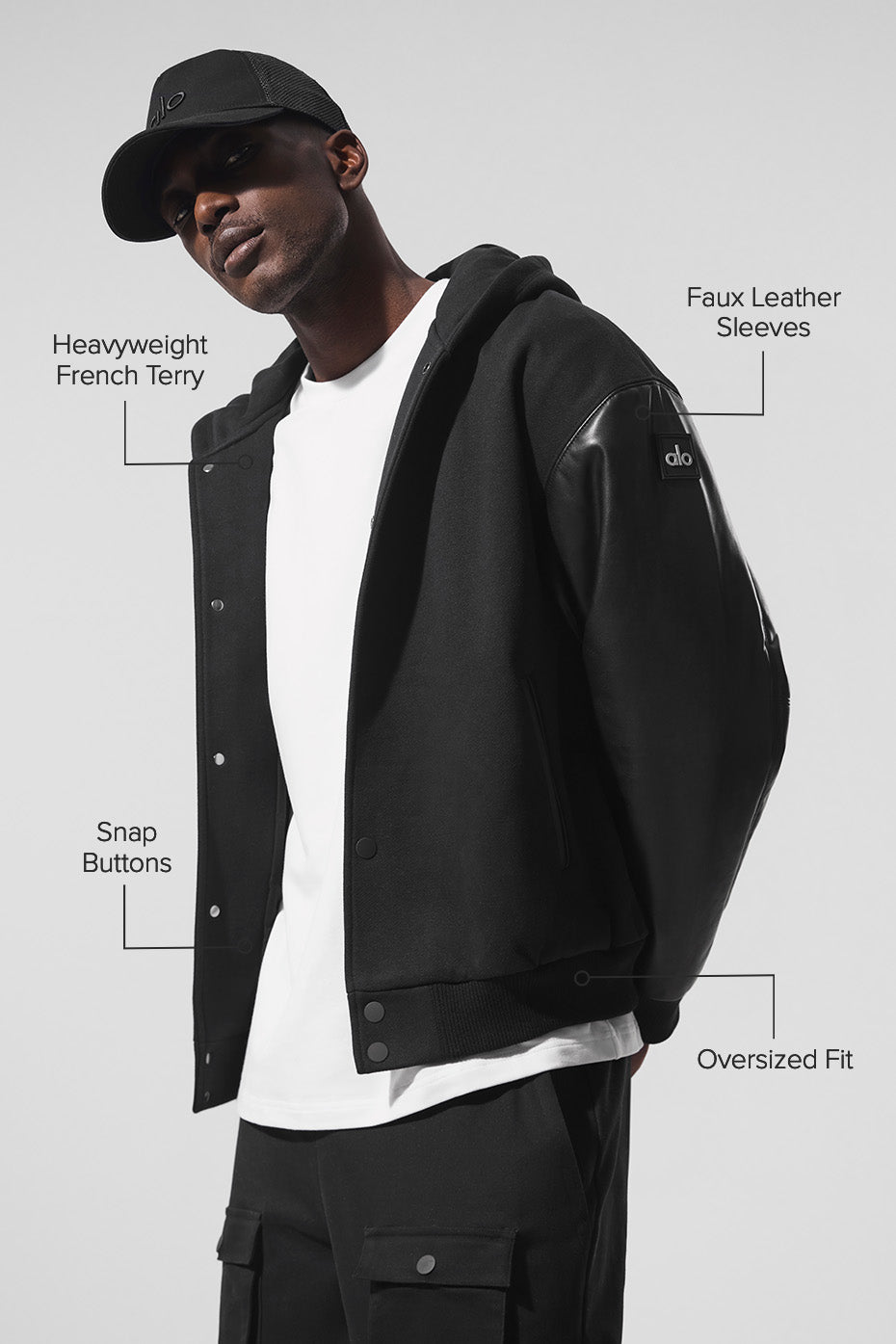 Select Hooded Bomber Jacket - Black image 2