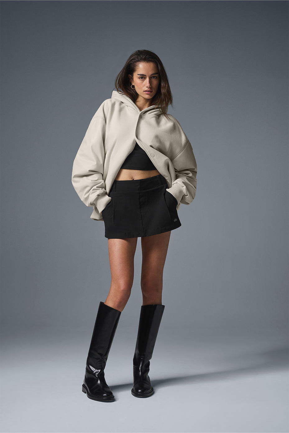 Select Hooded Bomber Jacket - Bone image 3