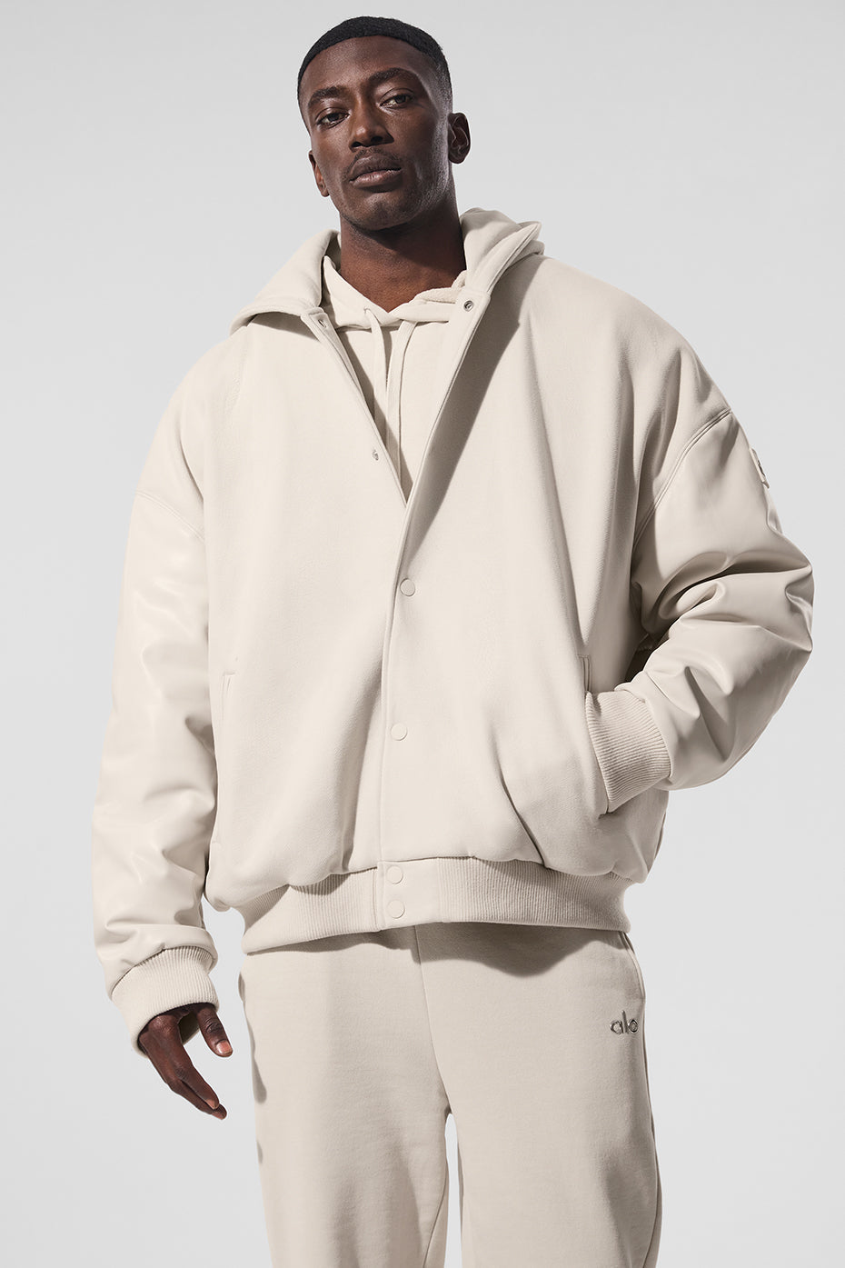 Select Hooded Bomber Jacket - Bone image 1