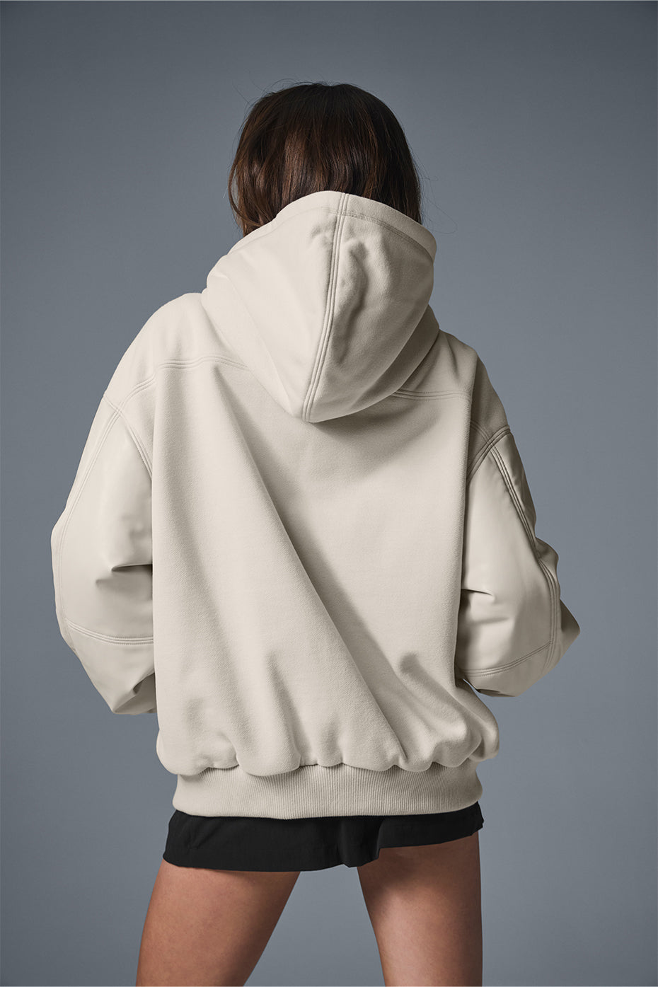 Select Hooded Bomber Jacket - Bone image 4