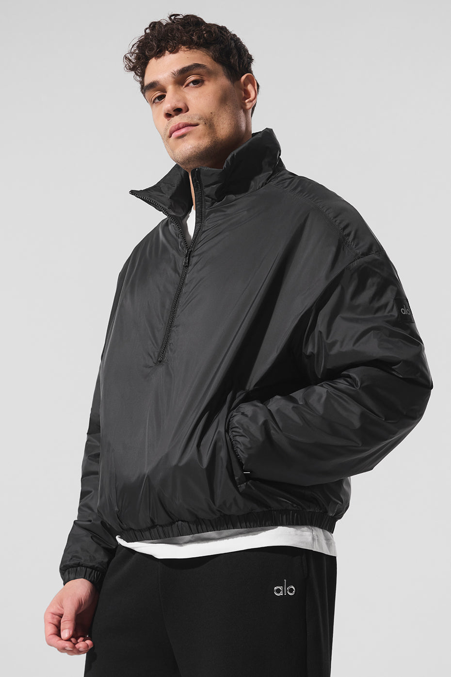 Latitude Light Weight 1/2 Zip Pullover Jacket - Black image 1