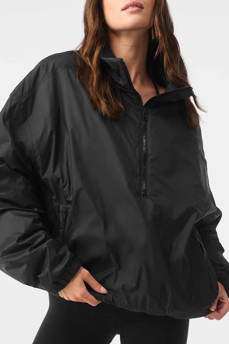 Latitude Light Weight 1/2 Zip Pullover Jacket - Black image 3