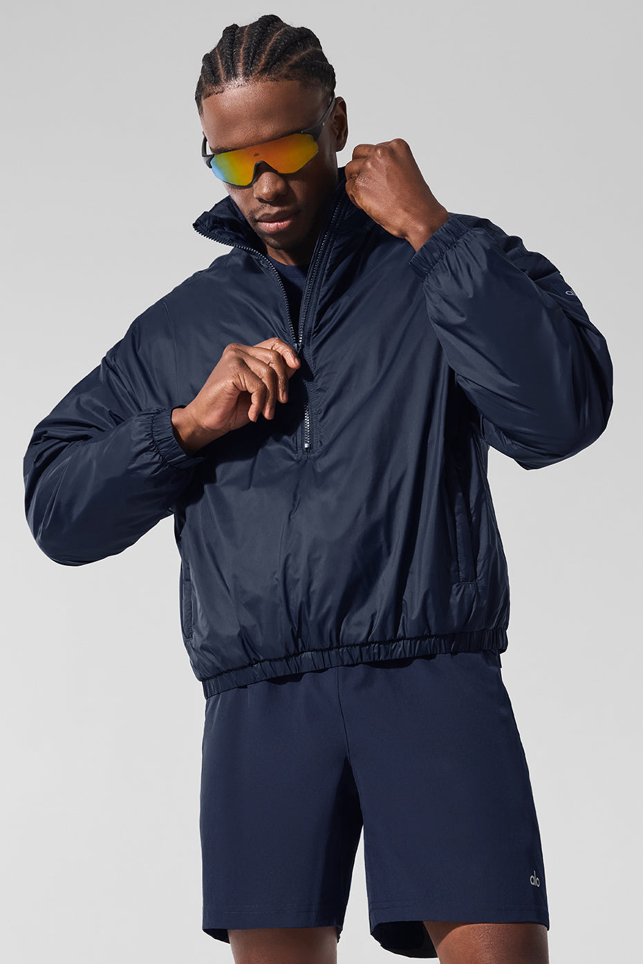Latitude Light Weight 1/2 Zip Pullover Jacket - Navy image 1
