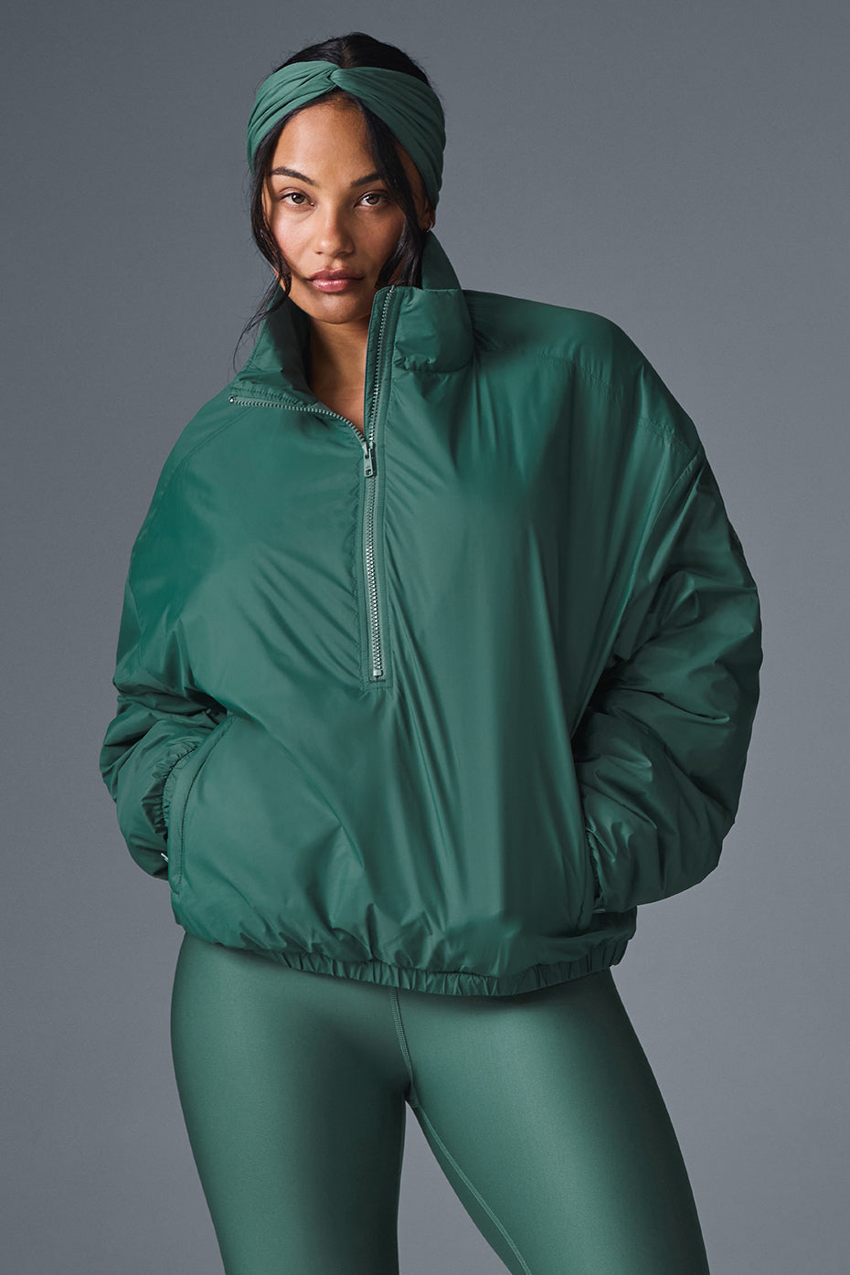 Latitude Light Weight 1/2 Zip Pullover Jacket - Winter Ivy image 1