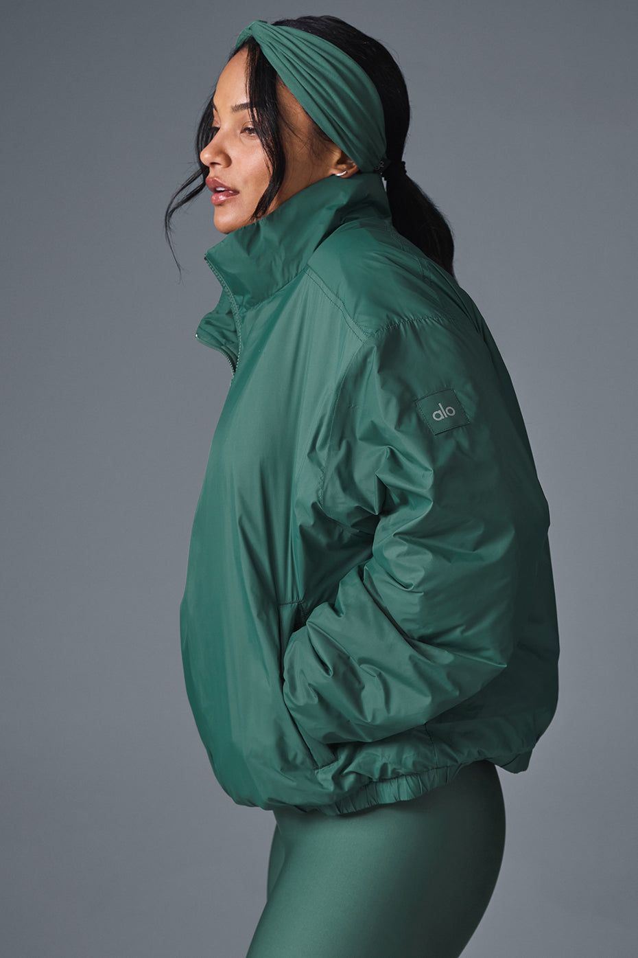 Latitude Light Weight 1/2 Zip Pullover Jacket - Winter Ivy image 3