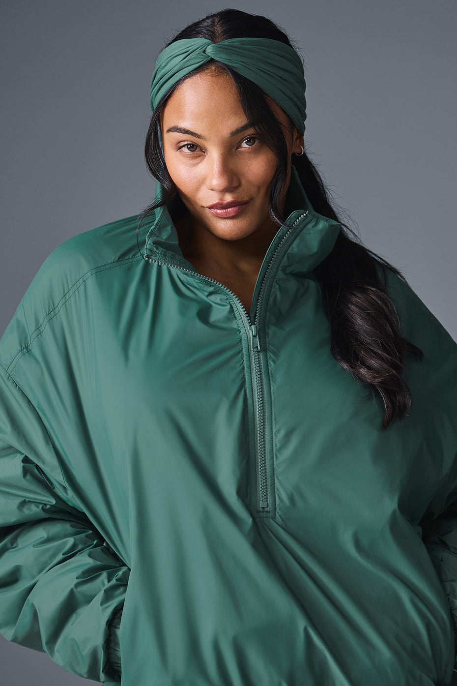 Latitude Light Weight 1/2 Zip Pullover Jacket - Winter Ivy image 4