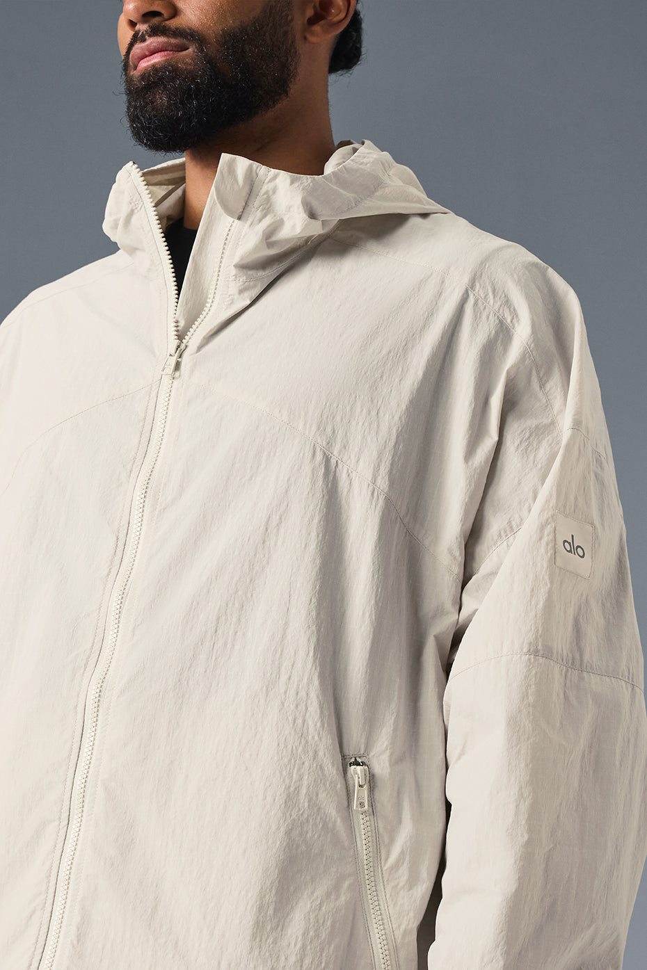 Vantage Nylon Ripstop Track Jacket - Bone image 3