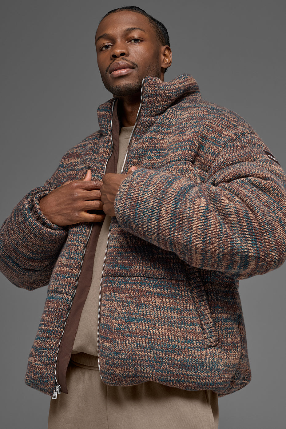 Stage Sweater Puffer - Brown Multi image 4