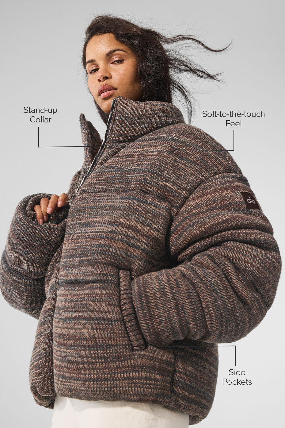 Stage Sweater Puffer - Brown Multi image 2