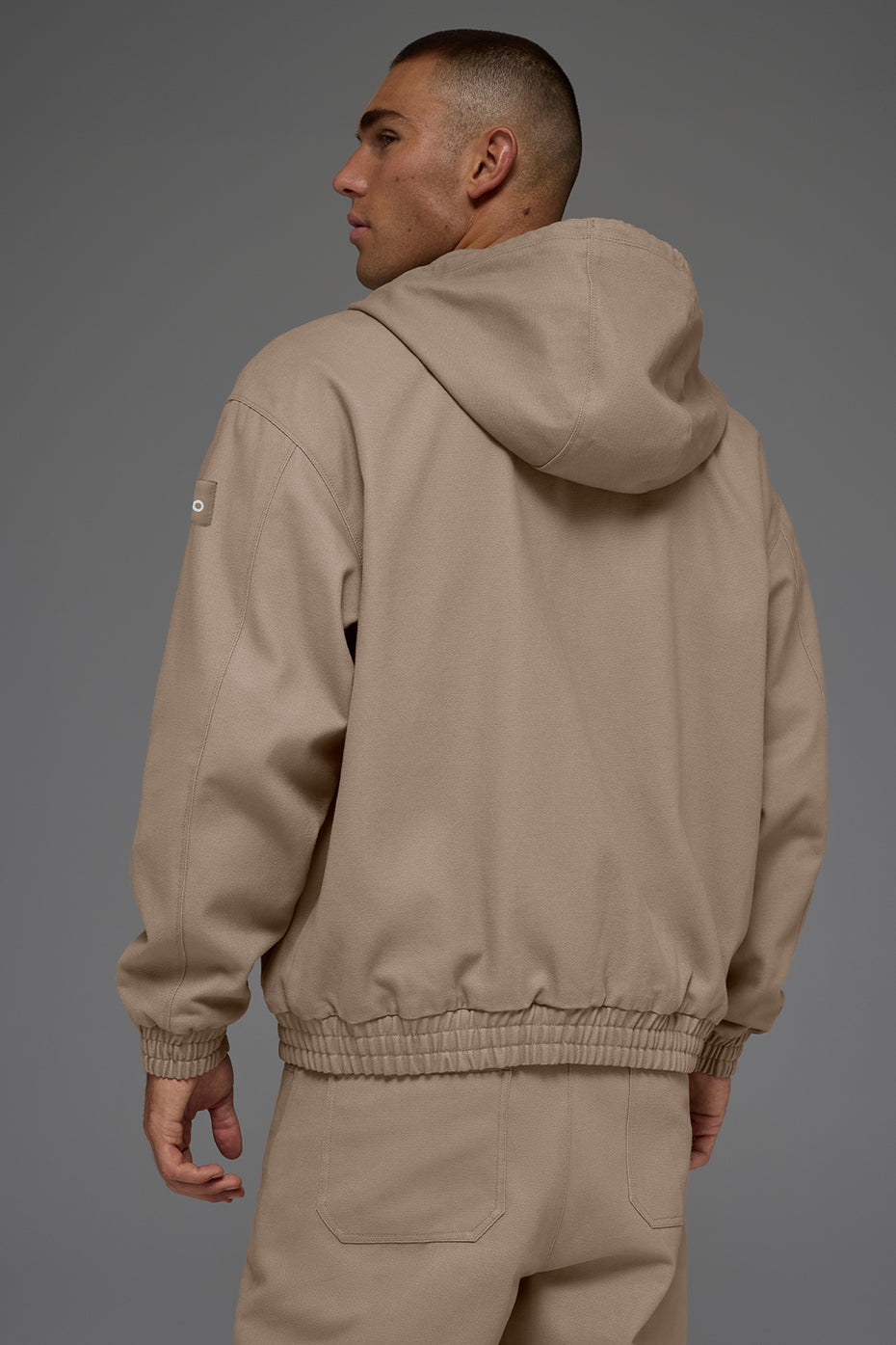 Cotton Canvas Full Zip Hoodie - Gravel image 4