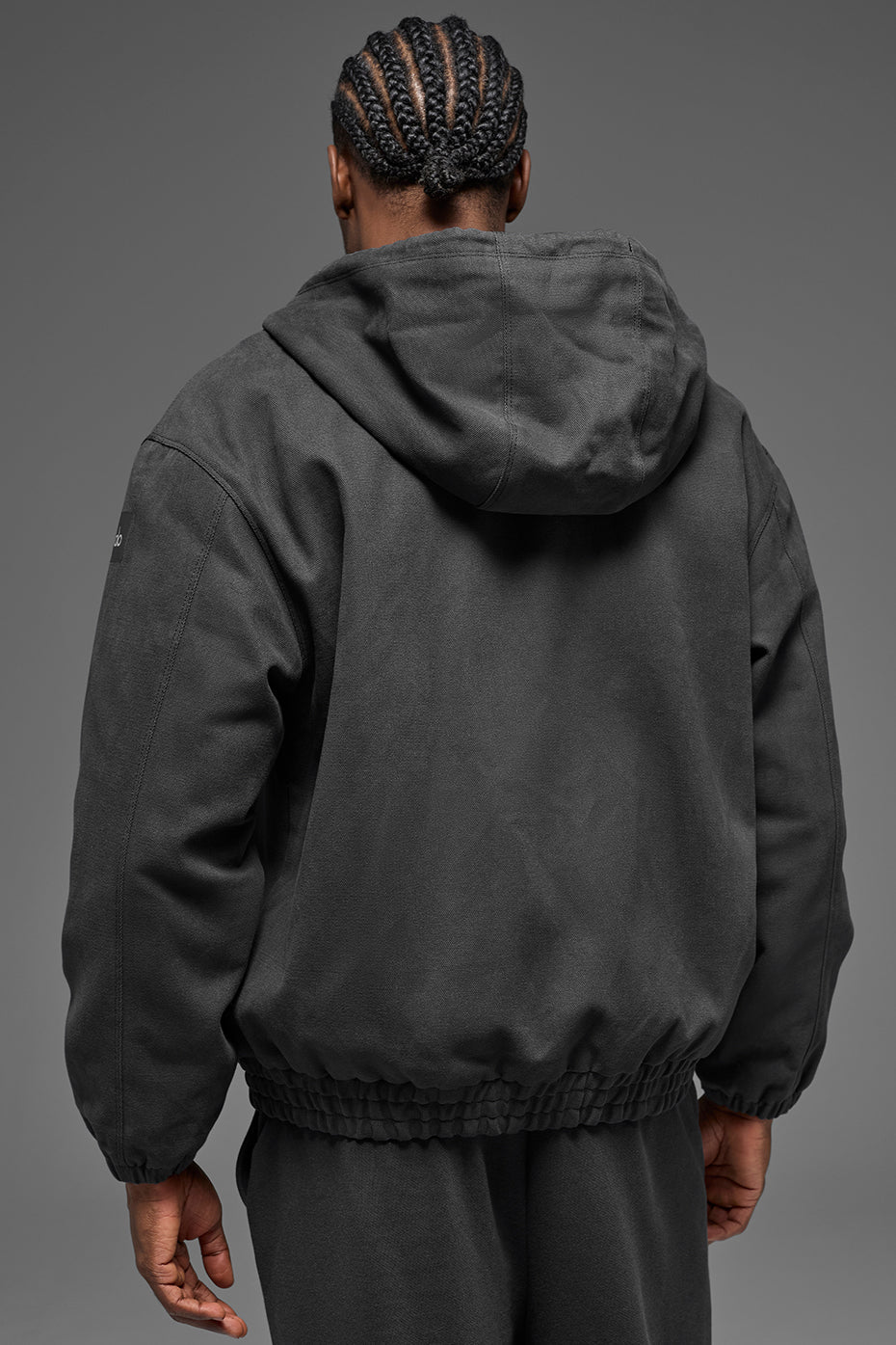 Cotton Canvas Full Zip Hoodie - Anthracite image 3