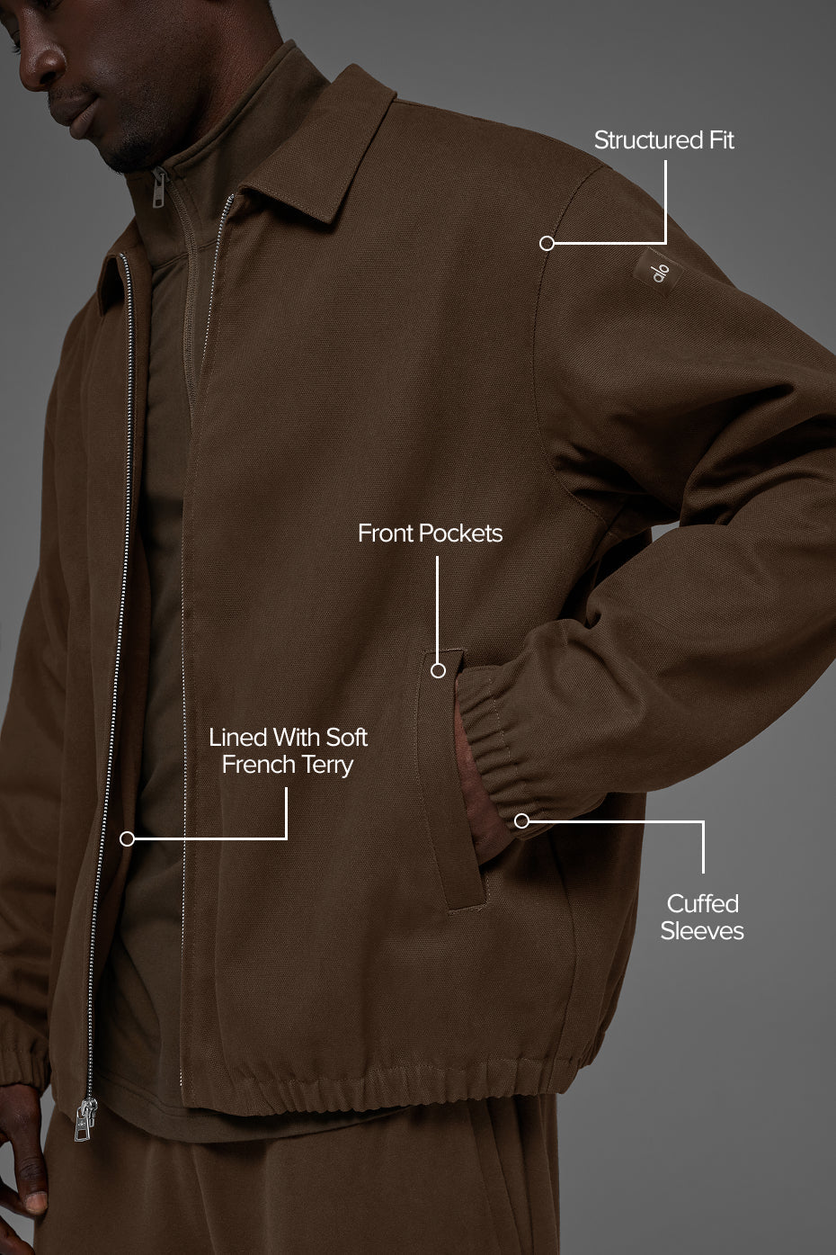 Cotton Canvas Coaches Jacket - Espresso image 2