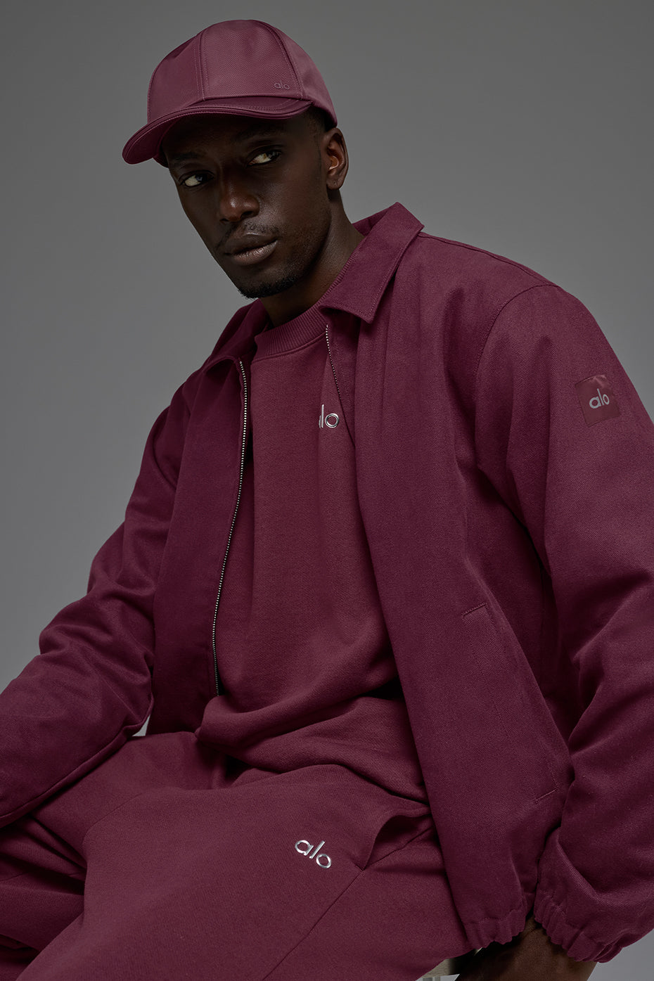 Cotton Canvas Coaches Jacket - Burgundy image 6