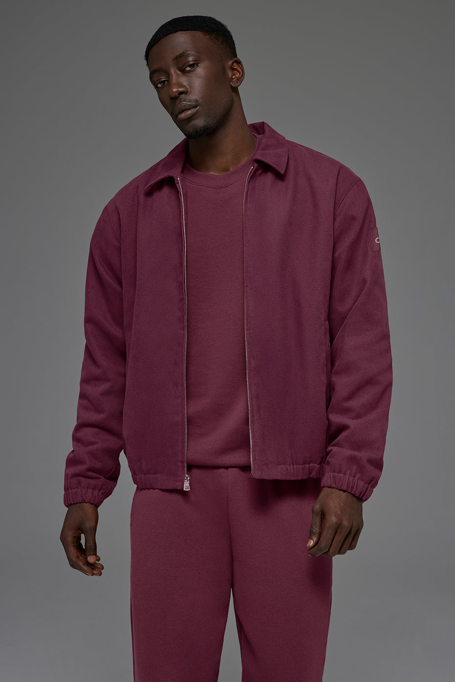 Cotton Canvas Coaches Jacket - Burgundy image 3