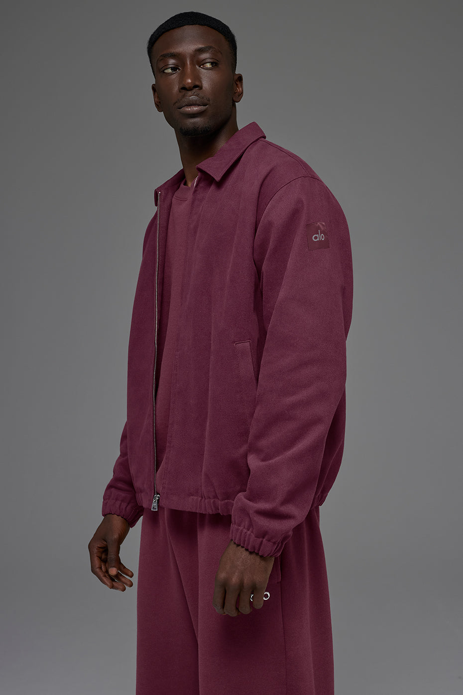 Cotton Canvas Coaches Jacket - Burgundy image 5