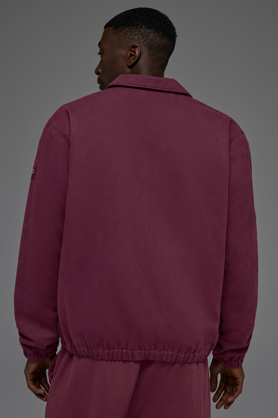 Cotton Canvas Coaches Jacket - Burgundy image 4