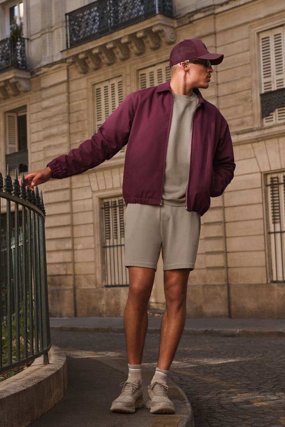 Cotton Canvas Coaches Jacket - Burgundy image 1